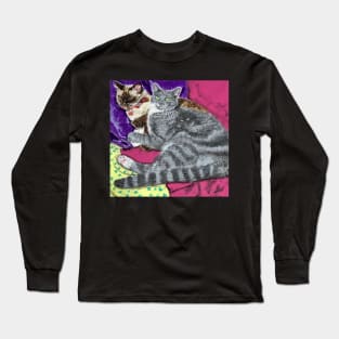 Siamese cat acrylic painting Long Sleeve T-Shirt